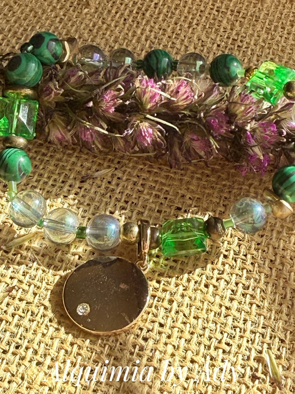 Aura Quartz + malachite bracelet /protection for Capricorn ♑️